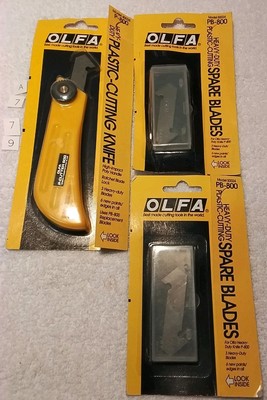 OLFO P-800 PB800 PLASTIC CUTTING KNIFE WITH SPARE BLADE'S  MADE IN JAPAN
