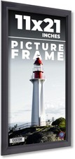 11x21 Frame Black Picture Frame Modern Photo Frame UV Acrylic, Acid Free Backer