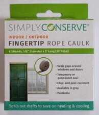 Simply Conserve Fingertip Rope Caulk For Doors & Windows P14AM 30' In/Out Door