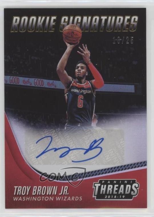 2018 Panini Threads Rookie Signatures Gold 18/25 Troy Brown Jr #13 Auto RC 02sw