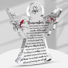 Jetec Sympathy Bereavement Gift Angel Red 6 x 6 x 0.6 Inch, Classic Cardinal 