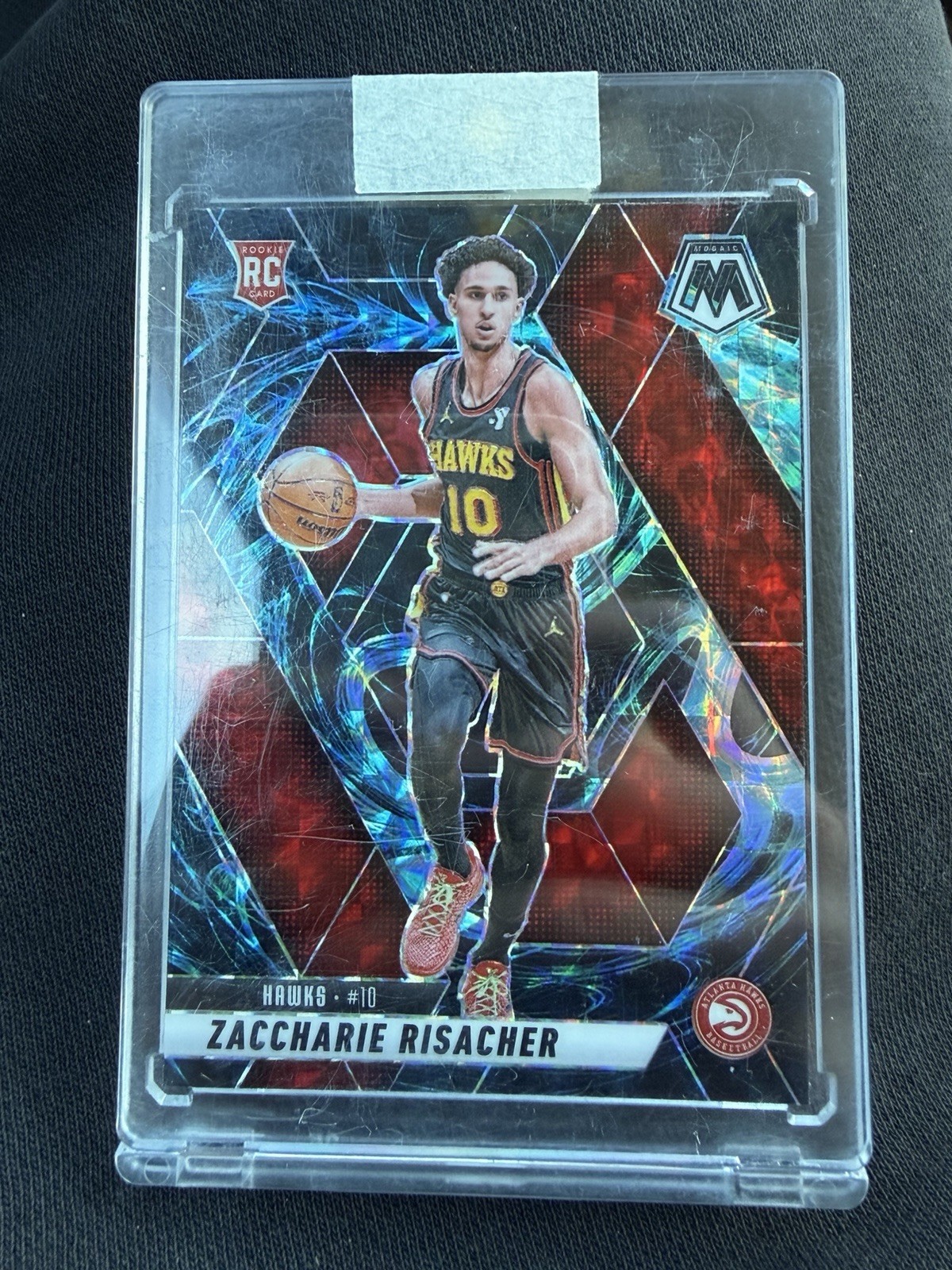 2024-25 Mosaic #213 Zaccharie Risacher Rookie Genesis Prizm SSP Hawks RC