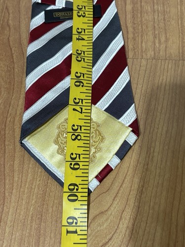 Corbata Donald Trump Signature Seda Rojo Gris Rayas Cuello Longitud 60" Ancho 4" - Imagen 7 de 7