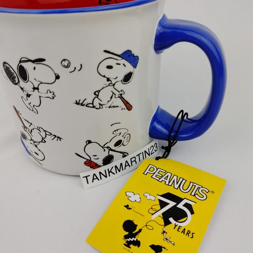 Peanuts 75th Anniversary Snoopy 21oz Coffee Mug Cup Sports Football ...