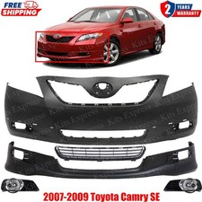 Front Bumper Cover Primed Plastic Fog Lights Kit For 2007-2009 Toyota Camry Se Front Bumper Cover Primed Plastic Fog Lights Kit For 2007-2009 Toyota Camry Se