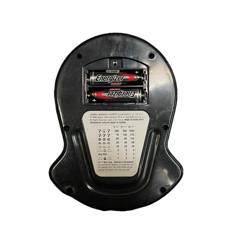 Hasbro Monopoly Jackpot Máquina Tragamonedas Electrónica Portátil Juego-1999-Probado Foto 3 de 4
