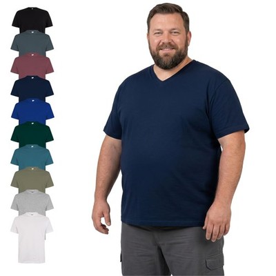 LOGOSTAR - T-Shirt mit V-Ausschnitt Unisex Herren S - 15XL 100% Baumwolle
