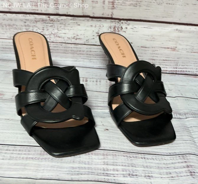 COACH ブラック レザーサンダル US 6 B Coach Women's Leather Sandals and Flip Flops for sale | eBay