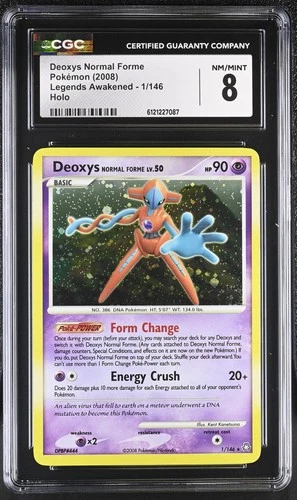 CGC 8 Deoxys Normal Forme 2008 Legends Awakened 1/146 Holo Pokemon Card