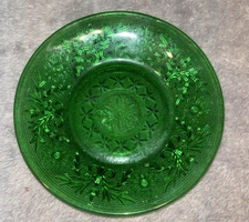 Anchor Hocking Forest Green 4 3/8" Saucer / Custard Plate - Free Shipping