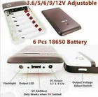 Mobile Power Bank USB DC 6x18650 Battery Charger Car Jump Starter 3.6/5/6/9/12V