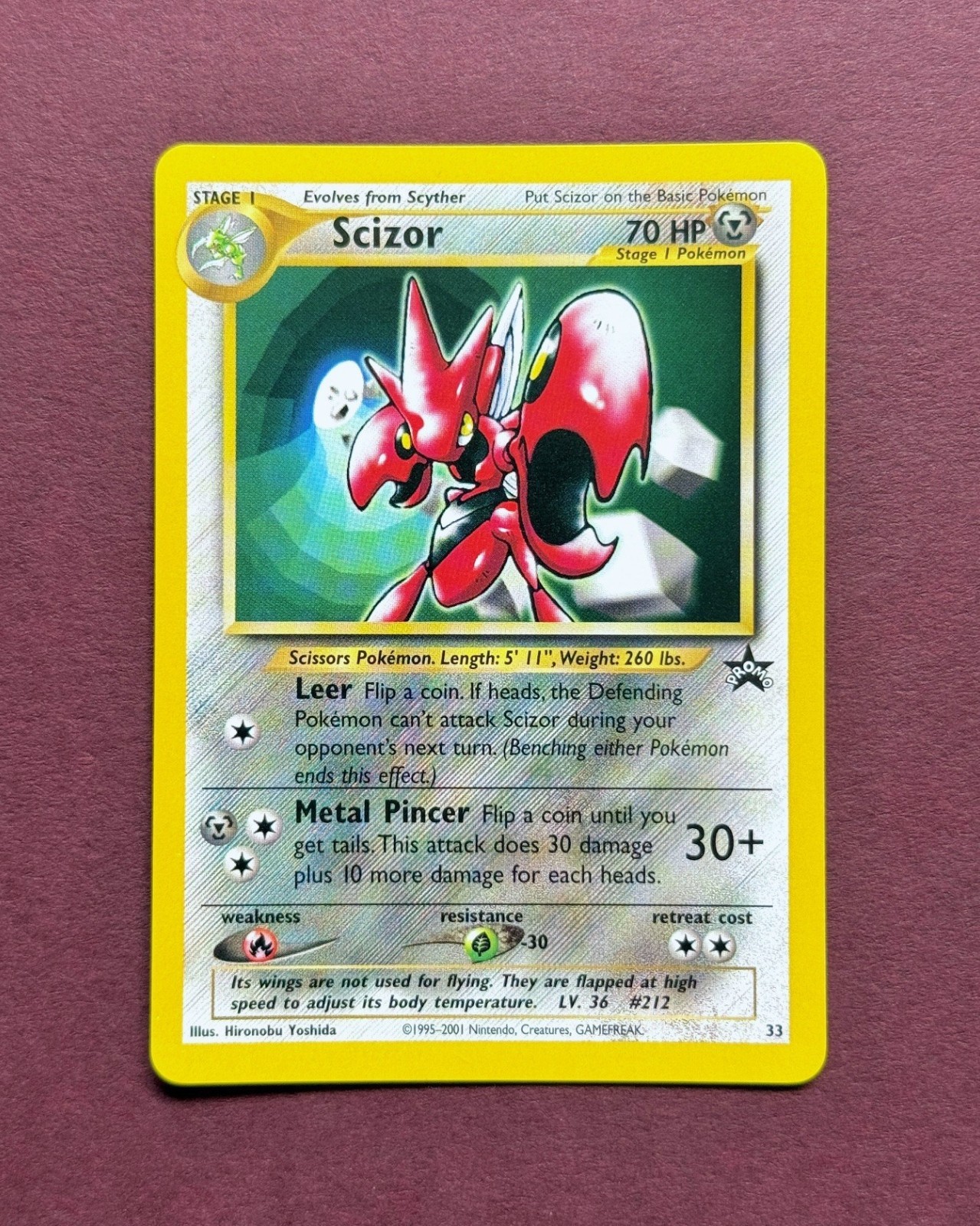 Pokemon 2001 Black Star Promo #33 Scizor, Wizards of the Coast WOTC Vintage NM
