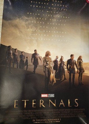 Eternals Original D/S 27 X 40 Theater Movie Poster Angelina Jolie Salma Hayek