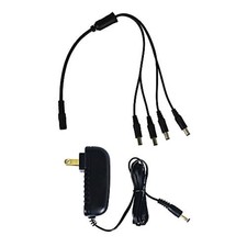 Night Owl Security Camera Power Adapter with 4-Way Splitter black