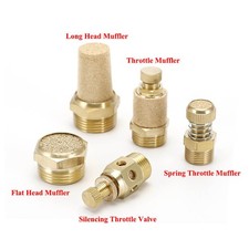 M5~2'' Brass Pneumatic Valve Sound Noise Muffler Throttle Silencer Connector