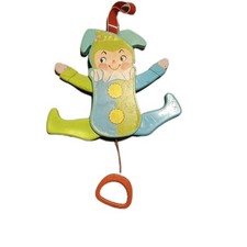 Vintage 1969 Fisher Price Jolly Jumping Jack Baby Crib Toy w/Pull String Works 