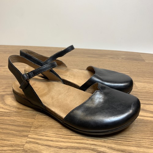 Dansko Rowan Women's Sandals Size 41 10.5-11 Black Leather Ankle Strap