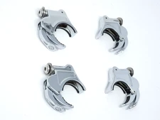 4 GENUINE HARLEY DAVIDSON CHROME 49MM QUICK RELEASE WINDSHIELD CLAMPS + HARDWARE