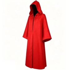 Men Red Hooded Cosplay Knight Robe Costume Cloak Fancy Black Hooded Robe Cloak
