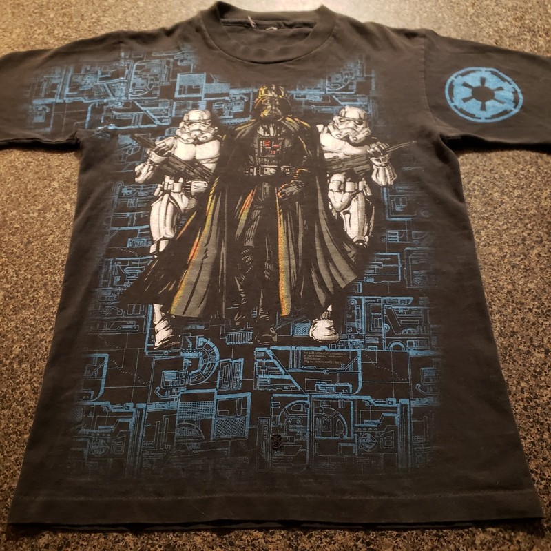 STAR WARS Vintage Vtg 90's 1996 Tee Shirt Darth Vader Storm Trooper Imperial Sm