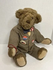 Vintage “Ted For Pres” Echoes of the Past Handmade Fully Jointed Teddy Bear 18”