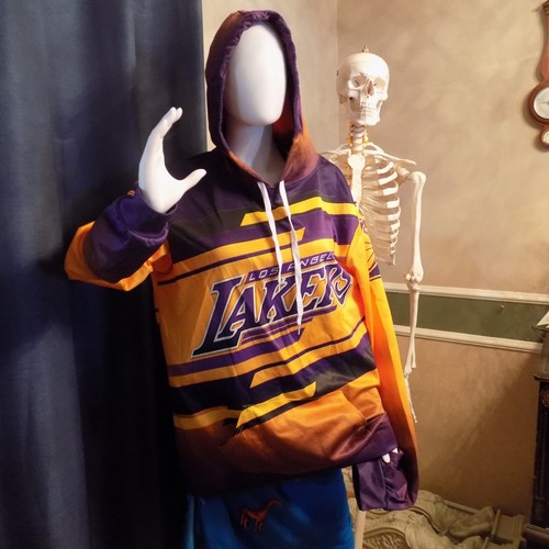 Los Angeles Lakers-themed hockey jersey XXL Hoodie Sweater Cotton/Poly - Picture 3 of 10