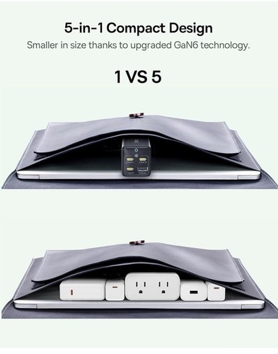 Baseus Charging Station 67W, 5 in 1 Detachable Travel Power Strip - Picture 4 of 15