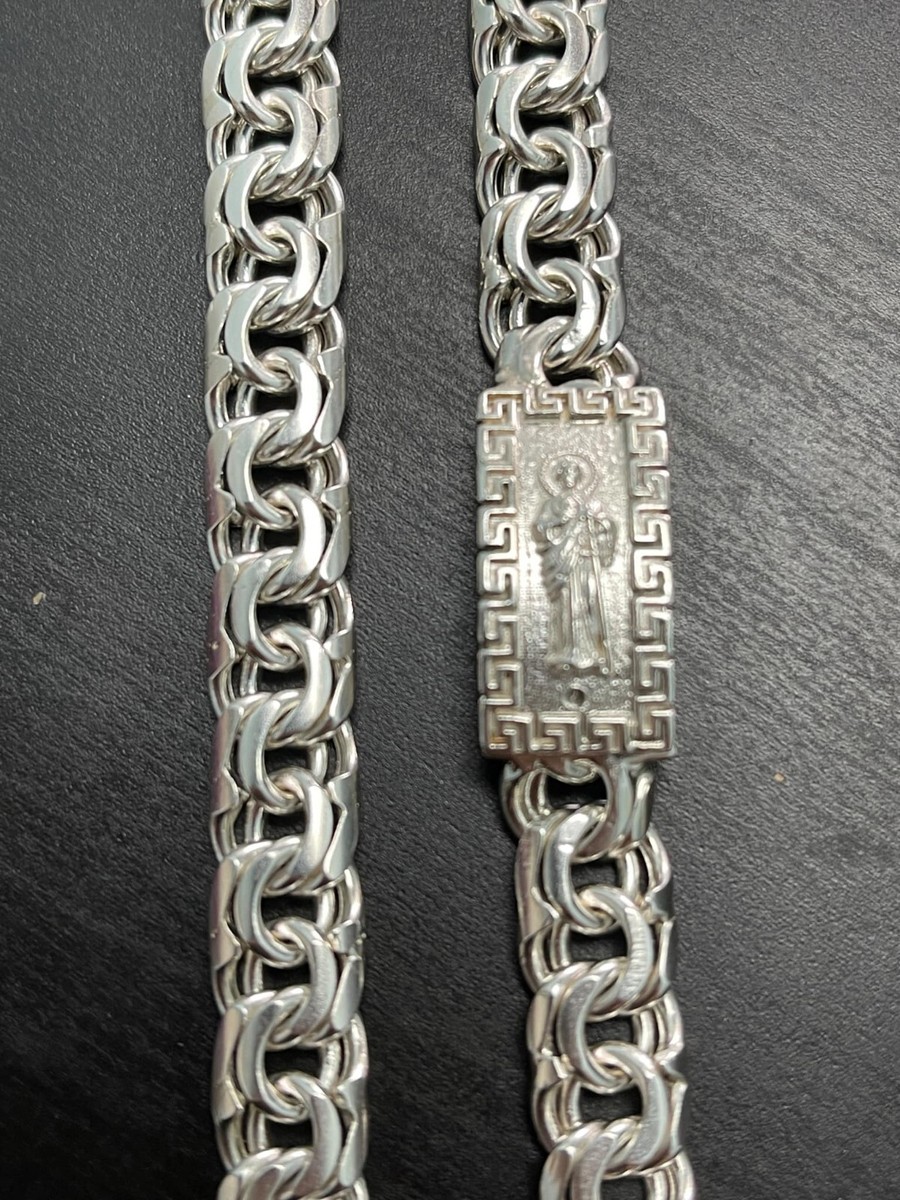 925 Sterling Silver 9mm 24 Inch Solid Chino Link Chain with