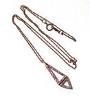 New 925 sterling silver .25ct diamond pink sapphire pendant necklace 2.6g 18" — photo 4