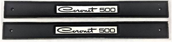 2861184 NEW 1968 Coronet 500 Upper Interior Door PANEL Emblems