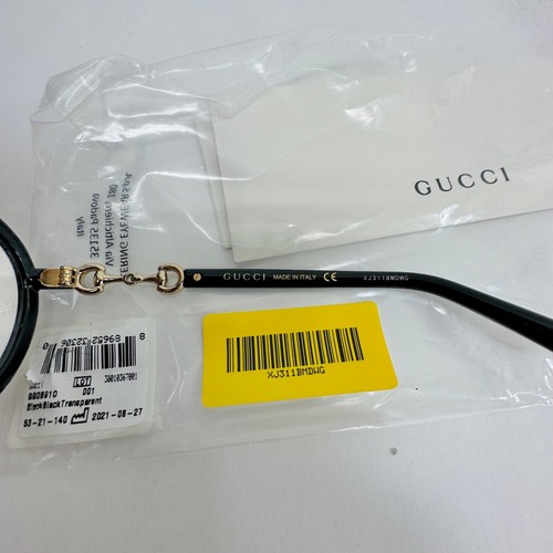 GUCCI Horsebit 0891 Black Gold Round Retro Eyeglasses GG0891O 001 Optical Unisex - Picture 2 of 8