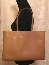 Mark and Graham Unisex Camel-Colored Leather Carryall/Tote with Double Straps