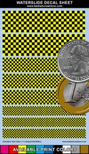 Waterslide Decals Miniature Checkers 2"x3" Sheet