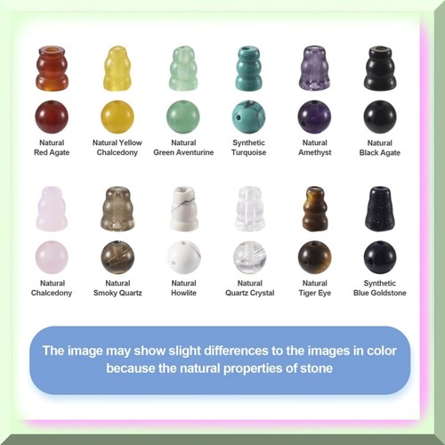 12 Sets Stone Buddha Mala Guru Bead Set - 10mm 3 Hole Gemstone Energy Healing St - Picture 6 of 7