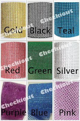 4.5'' x 3ft Wedding Decoration Supplies Rhinestone Diamond Wraps Ribbon Mesh DIY