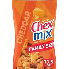 Chex Mix Cheddar Savory Snack Mix, Family Size, 13.5 Oz