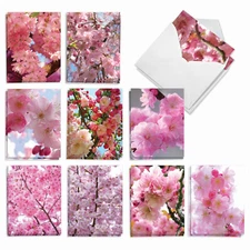 20 Assorted Blank Cards (10 Designs, 2 Each) - Cherry Blossoms AM6861OCB-B2x10