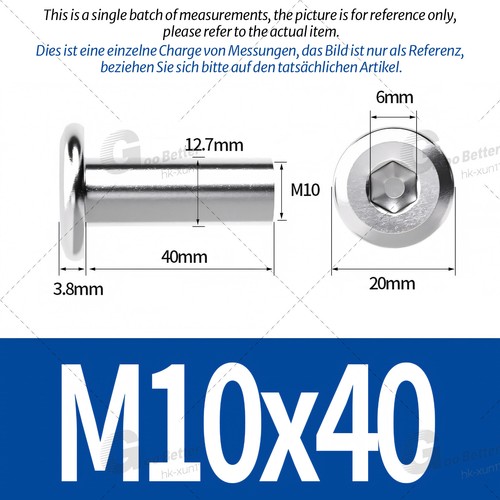 Sleeve Nuts M5-M10 Flat Head Hexagon Socket Furniture Cap Stainless Steel A2 304 - Picture 85 of 89