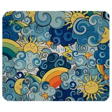 Rainbows Clouds and Sunshine Mouse Pad Mat Computer Desk Accessory Office Decor