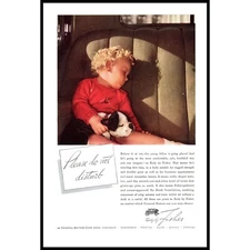1934 GM General Motors Body by Fisher Vintage Print Ad Little Boy Puppy Wall Art