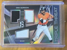 2018 Spectra Dee Gordon Triple Threads GU Silver Prizm Triple Relics #48/199