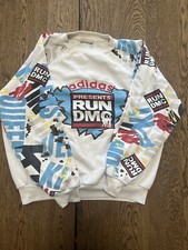 Vintage Adidas Run DMC Hollis Crew Rap Hip Hop Crewneck Sweatshirt Size Medium