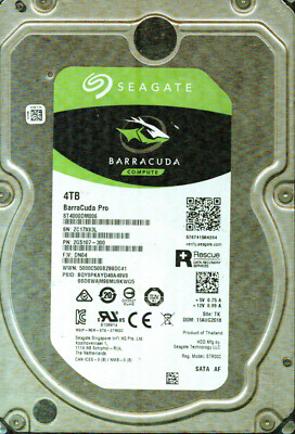 ST4000DM006, 2G5107-300, DN04, TK, ZC17, SEAGATE SATA 4TB AUG 2018