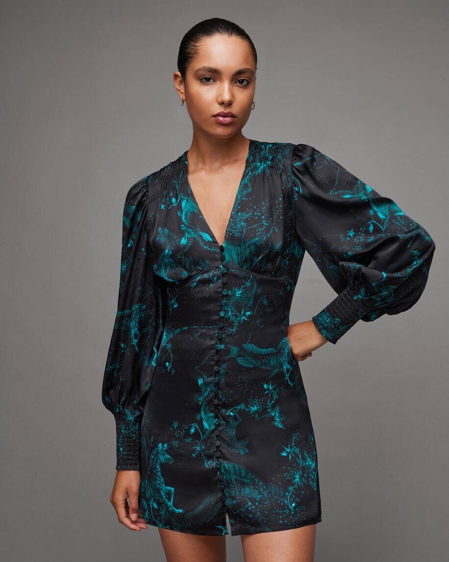 slim fit dress slacks All Saints Cathedral- 100% Silk Satin French Gothic V Neck Slip Dress – The  Photographist Home main image 1