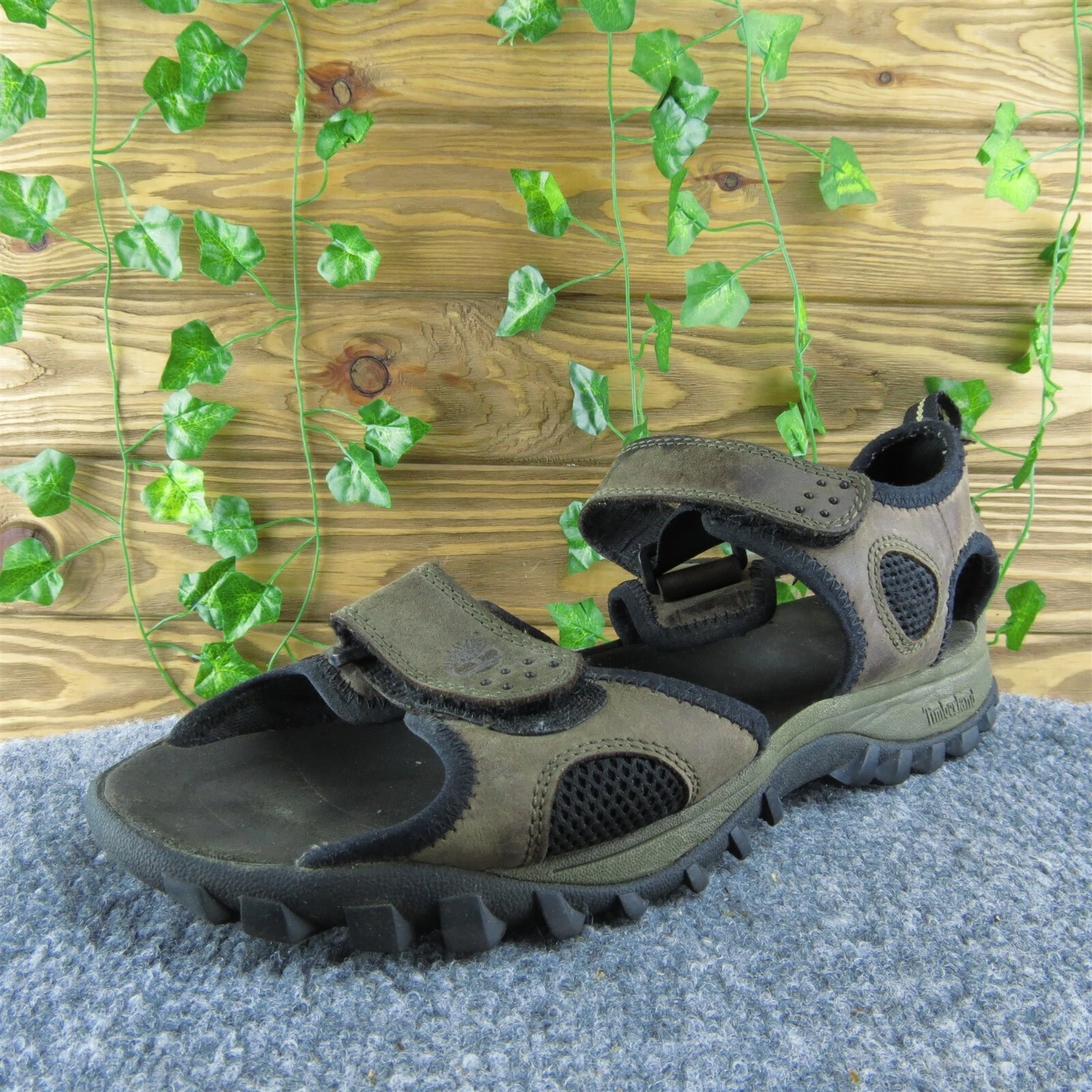 Sandali Timberland PRO uomo cinturino alla caviglia taglia 11 media pelle marrone gancio e passante