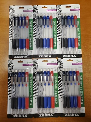6 Packs of 5: Zebra Pen Z-Grip Mechanical Pencil 0.7mm HB #2 Graphite (4054) W15