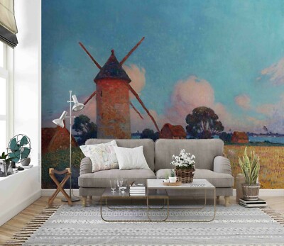 3D Oil Painting Windmill Wallpaper Wall Mural Removable Self-adhesive 324