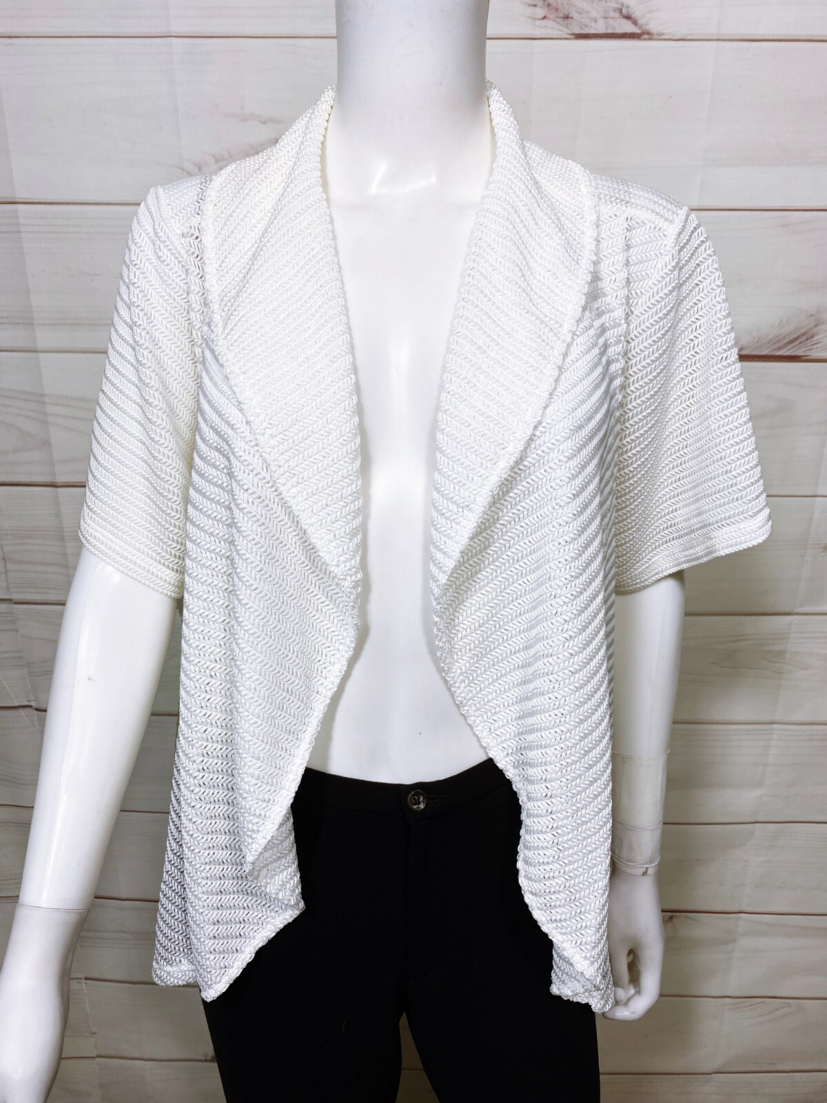Avenue Womens Open Front Cardigan Size 22/24 White Short Sleeve Cover Up  Top | eBay
