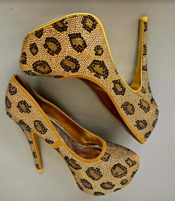 Vigo Fiore Rhinestone Crystal Bronze Copper Bejeweled Stiletto - Main Image