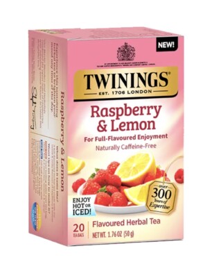 Twinings Raspberry and Lemon  Herbal Tea bags 20 count